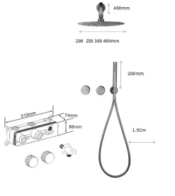 Hudor Composition de douche SC34 en laiton chromé collection Erymanthe