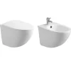 Laneri Couple de sanitaires suspendu Rimless sans bride, gamme Flipper avec abattant soft-close inclus