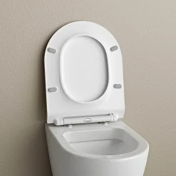 Bernstein Couvercle / Lunette de WC plat Siège de WC Duroplast Couvercle frein de chute - 46,4x36,4x4,9cm - U2019