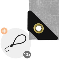 Etendoir À Linge|ECD Germany Couverture housse protection 4x6m 24m² en PVC imperméable + œillets 650g/m² gris