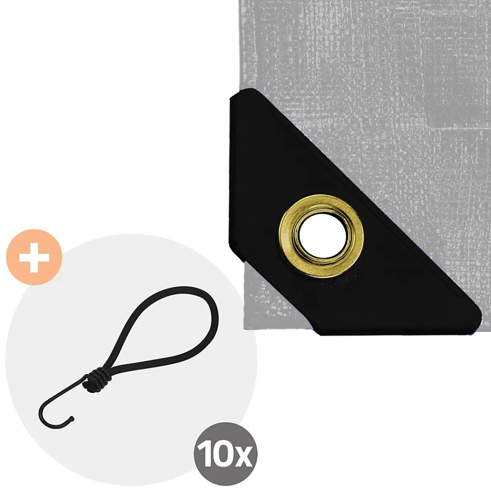 Etendoir À Linge|ECD Germany Couverture housse protection 4x6m 24m² en PVC imperméable + œillets 650g/m² gris