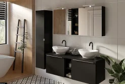 Armoire De Salle De Bains|Otitec Cube de rangement - 20 x 65 cm - BOLD BLACK