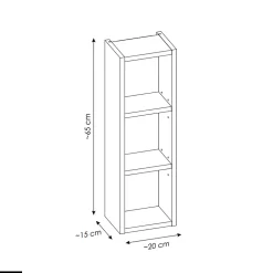Armoire De Salle De Bains|Otitec Cube de rangement - 20 x 65 cm - BOLD BLACK