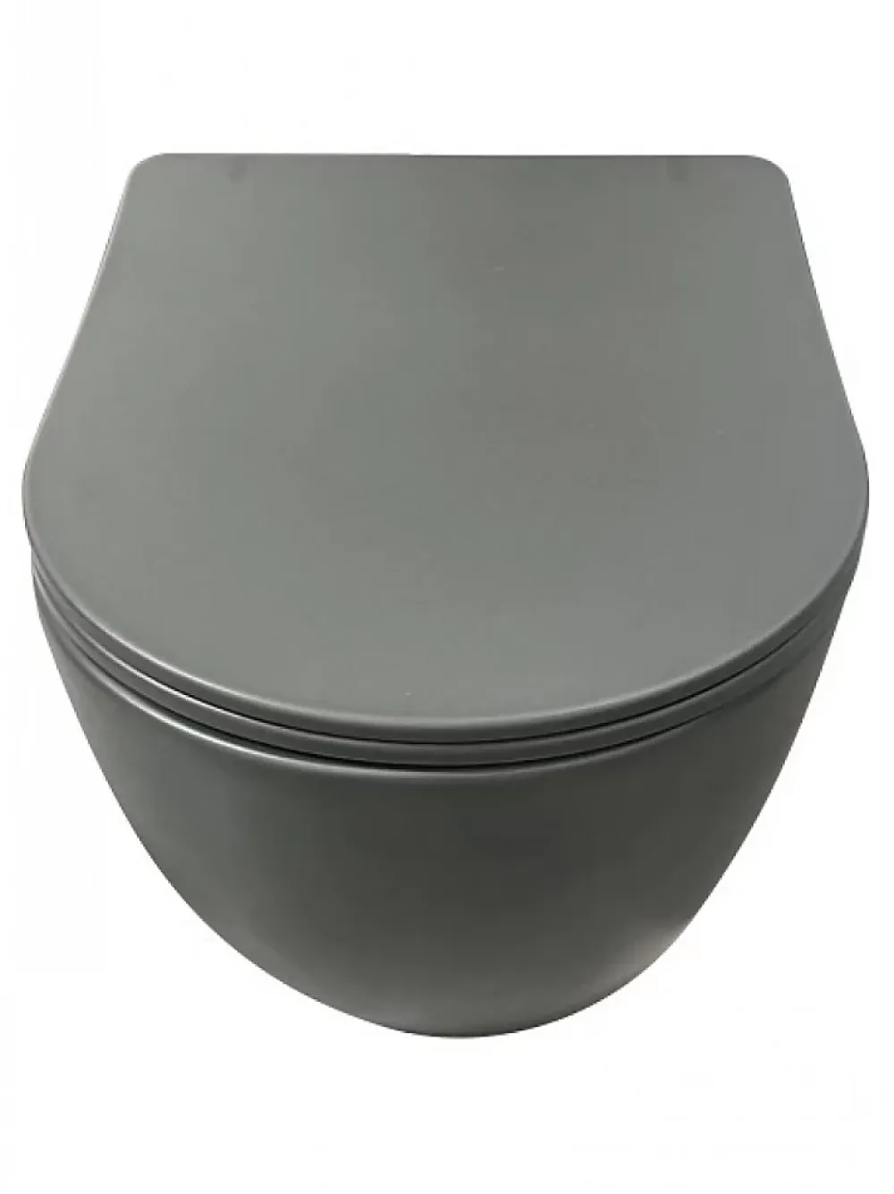 Sanitaire Cuvette suspendue sans bride KELOS Flush Gris Foncé avec abattant