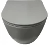 Wc Suspendu|Sanitaire Cuvette suspendue sans bride KELOS Flush Gris Clair avec abattant