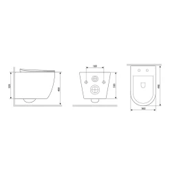 Wc Suspendu|Am.Pm Europe Cuvette WC Suspendu Blanc Toilette Suspendu FlashClean WC sans rebord avec couvercle de siège SoftClose, CXB1701SC Blanc AM.PM