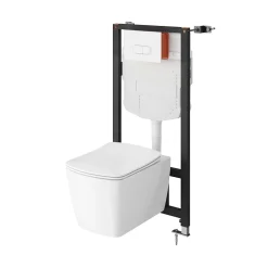 GoodHome Cuvette WC suspendu en céramique, l.36 x H.35,5 x P.50 cm, blanc, Levanna