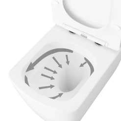 GoodHome Cuvette WC suspendu en céramique, l.36 x H.35,5 x P.50 cm, blanc, Levanna