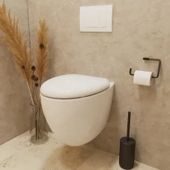 Wc Suspendu|GoodHome Cuvette WC suspendu en céramique, l.37,5 x H.36,5 x P.50 cm, blanc, effet Vortex, Kentia