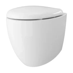 Wc Suspendu|GoodHome Cuvette WC suspendu en céramique, l.37,5 x H.36,5 x P.50 cm, blanc, effet Vortex, Kentia