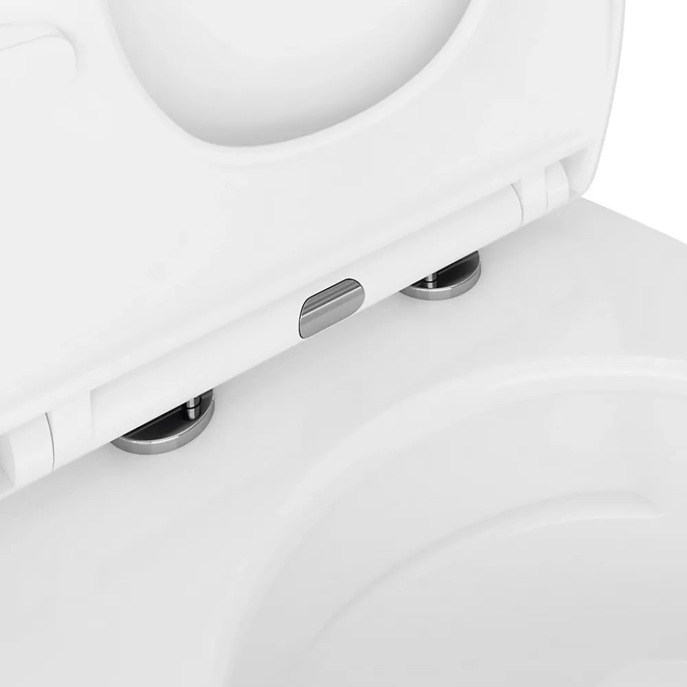 Wc Suspendu|GoodHome Cuvette WC suspendu en céramique, l.37,5 x H.36,5 x P.50 cm, blanc, effet Vortex, Kentia