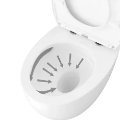 Wc Suspendu|GoodHome Cuvette WC suspendu en céramique, l.37,5 x H.36,5 x P.50 cm, blanc, effet Vortex, Kentia