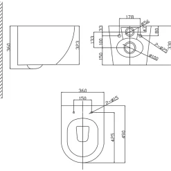 Wc Suspendu|Planète Bain Cuvette WC suspendu gain de place 49 cm sans bride blanc brillant - Corolla