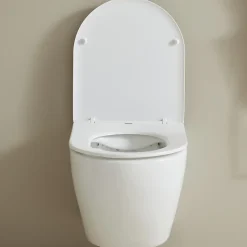 Wc Suspendu|Planète Bain Cuvette WC suspendu gain de place 49 cm sans bride blanc brillant - Corolla