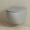 Planète Bain Cuvette WC suspendu gain de place 49 cm sans bride gris mat - Corolla