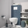 GoodHome Cuvette WC suspendu Lagon en céramique avec abattant duroplast blanc