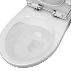 GoodHome Cuvette WC suspendu Lagon en céramique avec abattant duroplast blanc