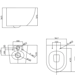 Wc Suspendu|Planète Bain Cuvette WC suspendu gris mat 54 cm sans bride fixations invisibles - Cyrus