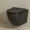 Wc Suspendu|Planète Bain Cuvette WC suspendu noir mat 54 cm sans bride fixations invisibles - Cyrus