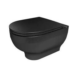 GoodHome Cuvette WC suspendu sans bride Cavally coloris noir