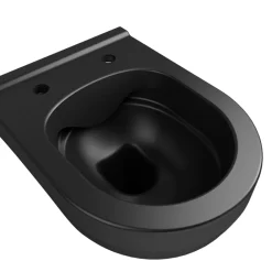 GoodHome Cuvette WC suspendu sans bride Cavally coloris noir