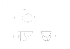 Wc Suspendu|GoodHome Cuvette WC suspendue compacte sans bord avec abattant et frein de chute, sortie horizontale, blanc, Tasi