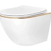 Wc Suspendu|Rea Cuvette Wc Suspendue Carlo Mini Tornado NF Gold Edge