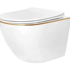 Wc Suspendu|Rea Cuvette Wc Suspendue Carlo Mini Tornado NF Gold Edge