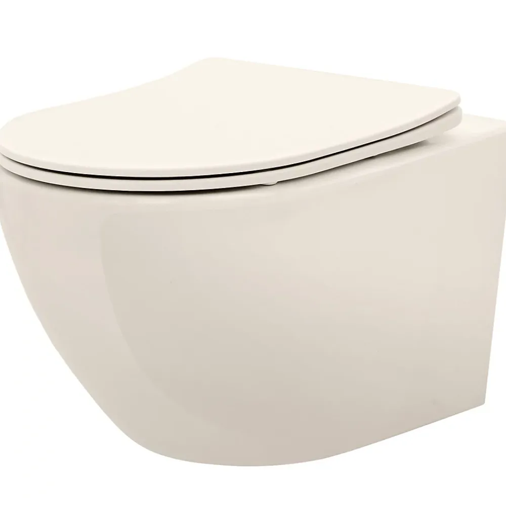 Rea Cuvette Wc Suspendue Carlo Mini Rimless Ecru