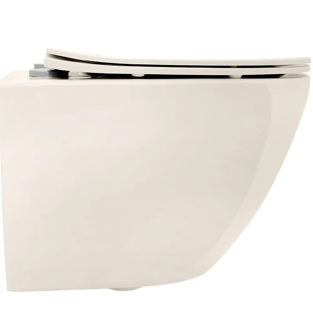 Rea Cuvette Wc Suspendue Carlo Mini Rimless Ecru
