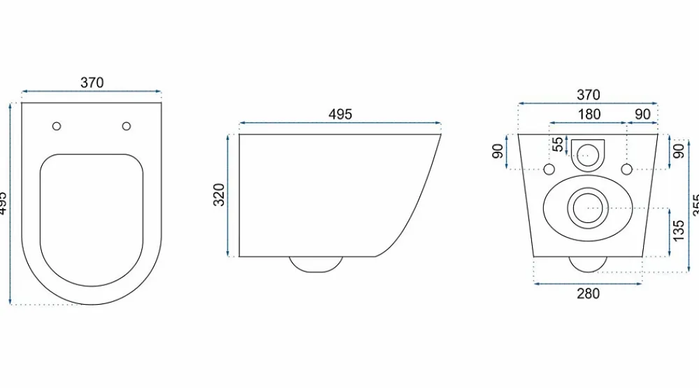 Rea Cuvette Wc Suspendue Carlo Mini Rimless Ecru