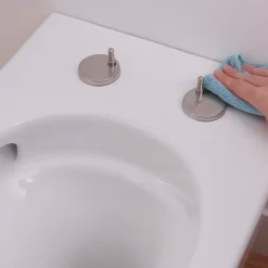 Wc Suspendu|GoodHome Cuvette WC suspendue sans bride avec abattant déclipsable et frein de chute, sortie horizontale, blanc, effet Vortex, Cavally