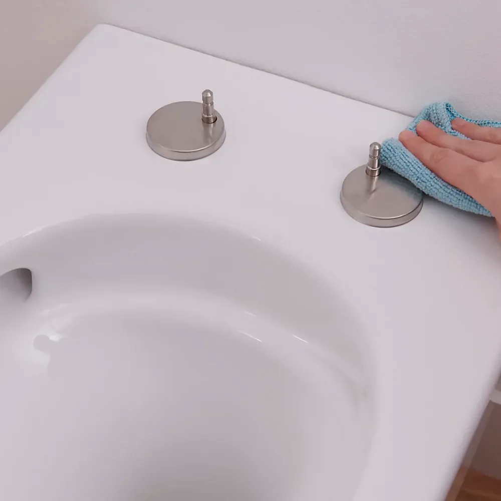 Wc Suspendu|GoodHome Cuvette WC suspendue sans bride avec abattant déclipsable et frein de chute, sortie horizontale, blanc, effet Vortex, Cavally