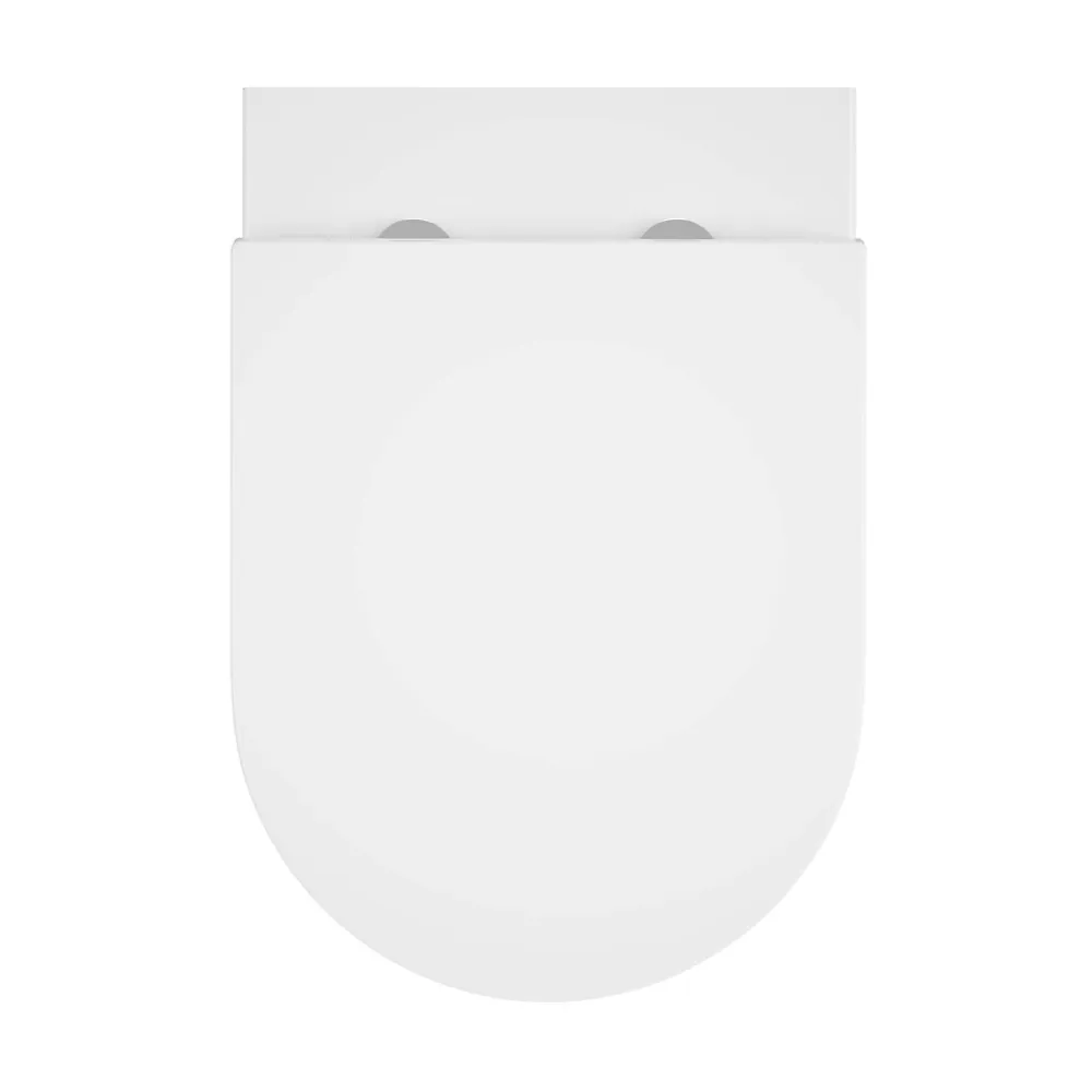 Wc Suspendu|GoodHome Cuvette WC suspendue sans bride avec abattant déclipsable et frein de chute, sortie horizontale, blanc, effet Vortex, Cavally
