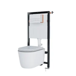 GoodHome Cuvette WC suspendue sans bride, effet Vortex, Luvia