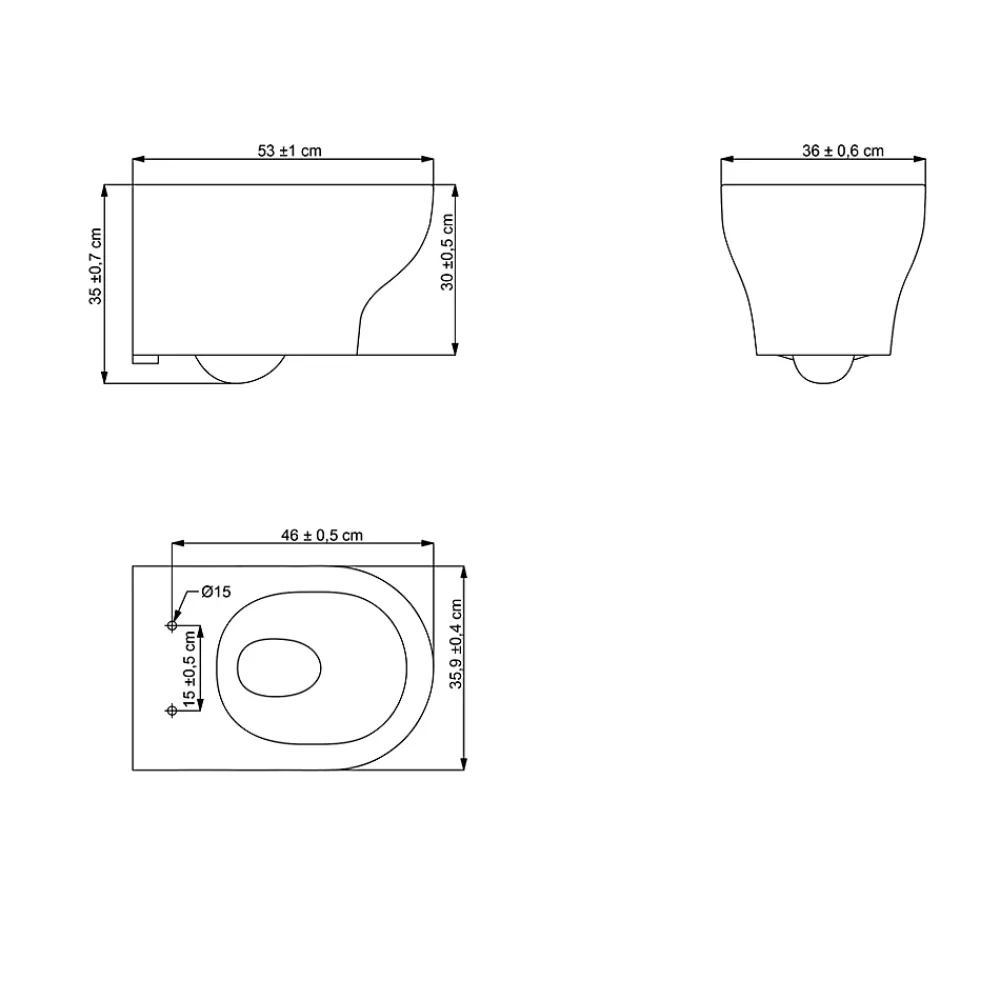 Wc Suspendu|GoodHome Cuvette WC suspendue sans bride avec abattant déclipsable et frein de chute, sortie horizontale, noir, effet Vortex, Cavally