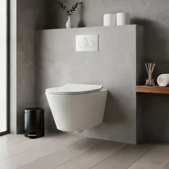 Wc Suspendu|GoodHome Cuvette WC suspendue sans bride, effet Vortex, Fuerte