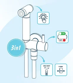 Deante Robinet Bidet Douchette Chrome Mural Monocommande