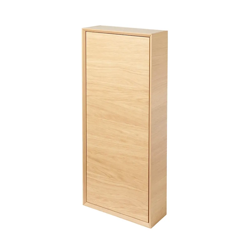 GoodHome Demi colonne de salle de bains faible profondeur Avela placage chêne L.40 x H.90 cm x P.15