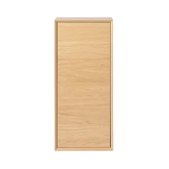 GoodHome Demi colonne de salle de bains faible profondeur Avela placage chêne L.40 x H.90 cm x P.15