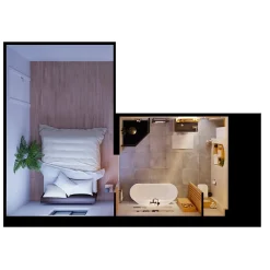 GoodHome Demi colonne de salle de bains faible profondeur Avela placage chêne L.40 x H.90 cm x P.15