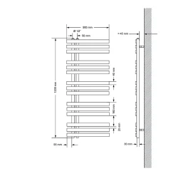 Luxebath Design Radiateur sèche-serviettes Iron EM Electric 1200W