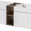 Furnidea Double meuble sous vasque ICONIC blanc 140 cm avec l'etension chêne Santa Fe