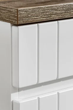 Furnidea Double meuble sous vasque ICONIC blanc 140 cm avec l'etension chêne Santa Fe