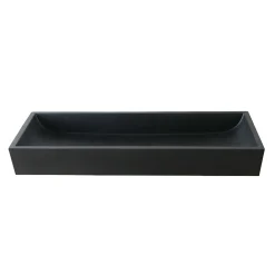Berah Getah Double vasque en béton noir 100 cm