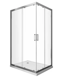 Laneri Douche de 6 mm angulaire rectangulaire avec profil chromé- 80 x 120