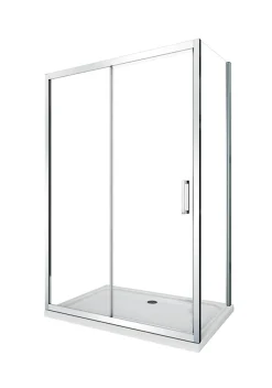 Porte De Douche|Laneri Douche de 6 mm avec un paroi fixe laterale et une porte coulissante - 77,5-80 fixe x 125-130 coulissante