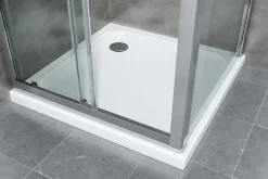 Porte De Douche|Laneri Douche de 6 mm avec un paroi fixe laterale et une porte coulissante - 77,5-80 fixe x 125-130 coulissante