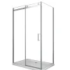 Laneri Douche de 8 mm H.190 avec un paroi fixe et une porte coulissante - 90 fixe x 120 coulissante