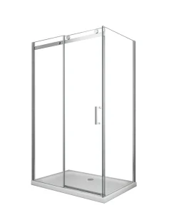 Laneri Douche de 8 mm H.190 avec un paroi fixe et une porte coulissante - 90 fixe x 120 coulissante